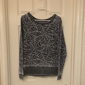 Grayson Threads Gray and White Spiderweb Sweatshirt Size L